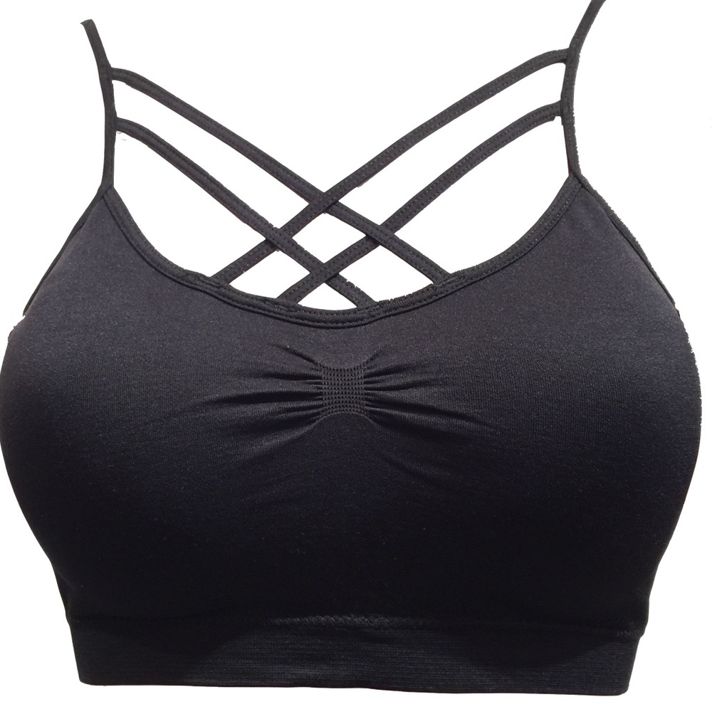 White double X cross padded Bralette